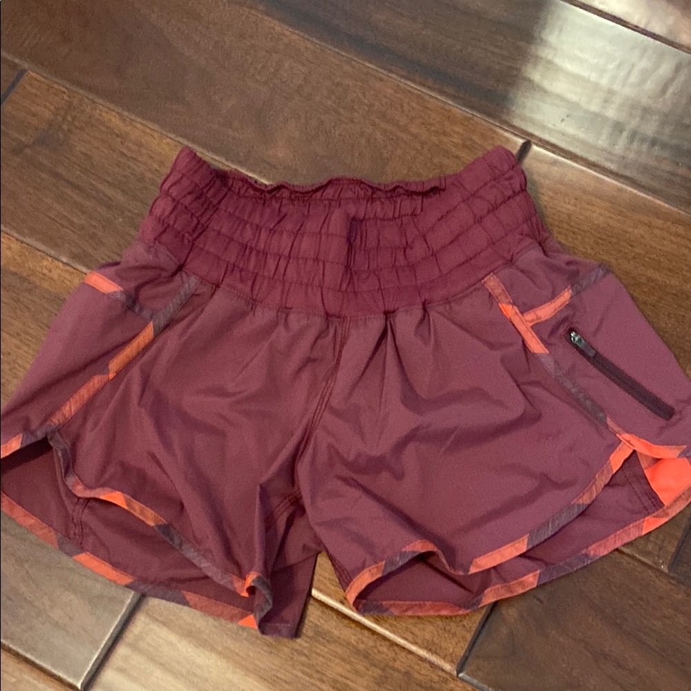 Women's Burgundy and Orange Shorts